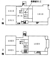 Building Floor map 1F-2F